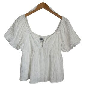 Planet Heart Juniors Puff Sleeve Top Size Small White Lined